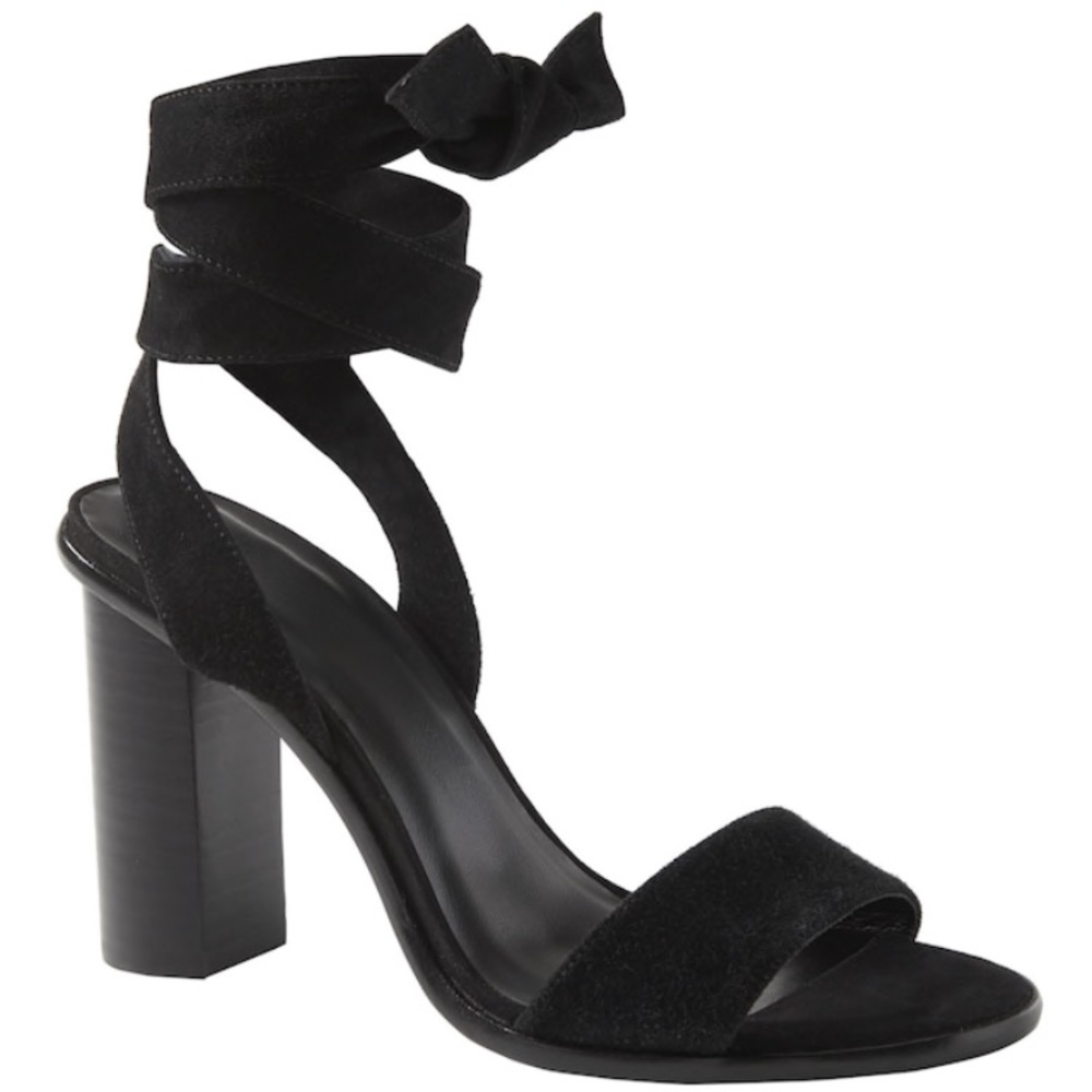 Black suede heels
